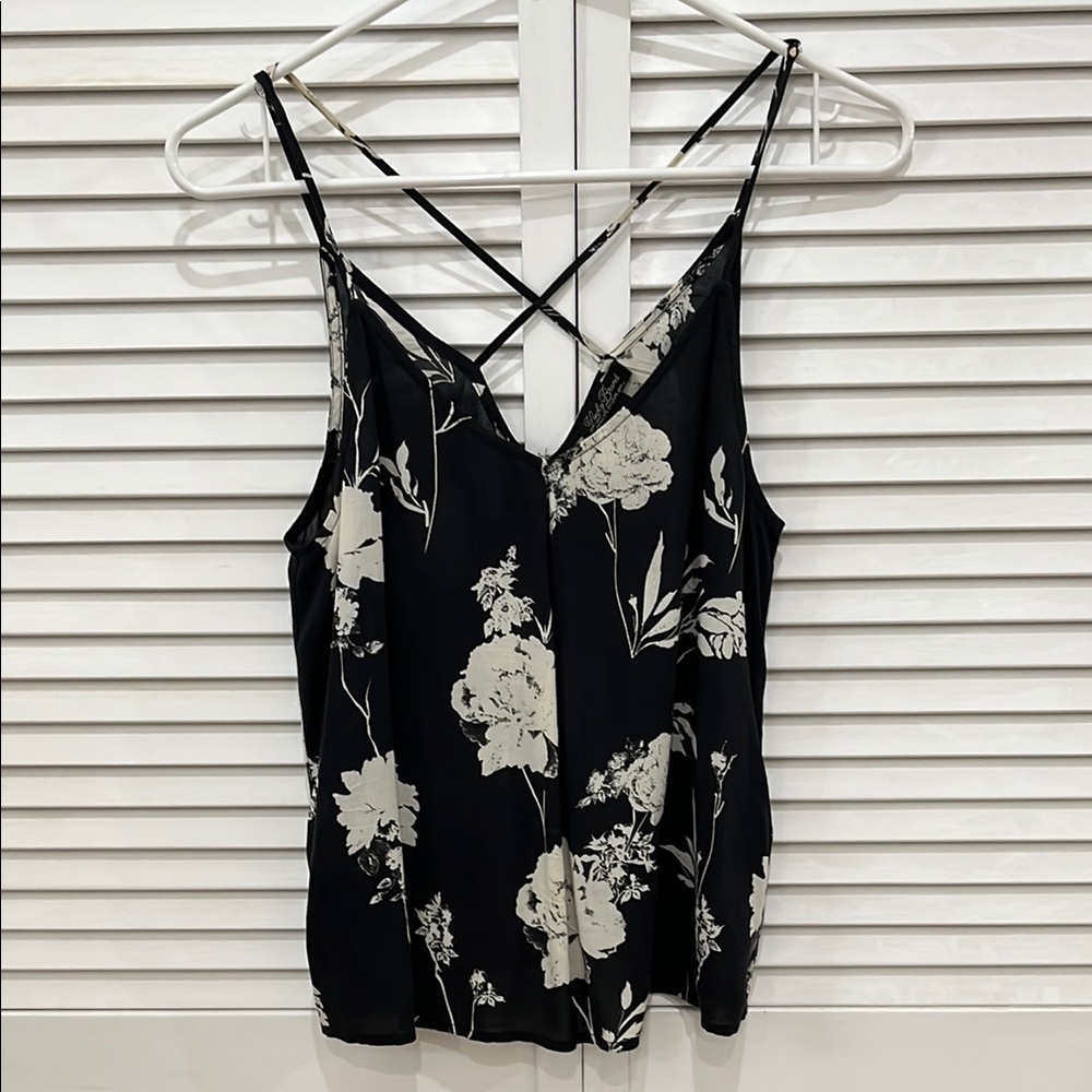 Floral Black and White Women's Top
